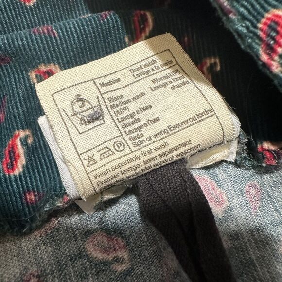 Vtg Laura Ashley Green Corduroy Paisley Cottage Prairie Long Sleeve Midi Dress - Picture 11 of 11